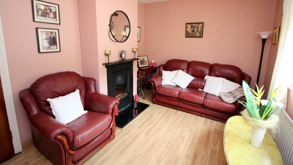 The comfortably furnished living room