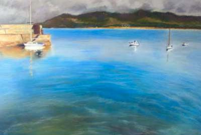 Portsalon Pier - from a painting by Paddy Rathbone